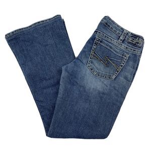 Silver Jeans Aiko Womens Bootcut 5 Pocket Thick Stitch Denim Blue Jeans 30x29.5